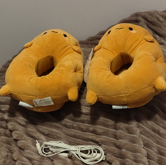 Smoko Orange Brown Foot Warmer Slippers - Picture 3 of 6